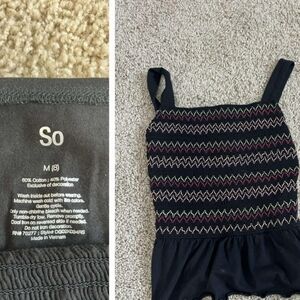 So Black Knit Top with Colorful Zigzag Pattern